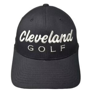 Cleveland Golf Hat Black White OS Fitted Embroidered Stretch Flexfit Sport Cap